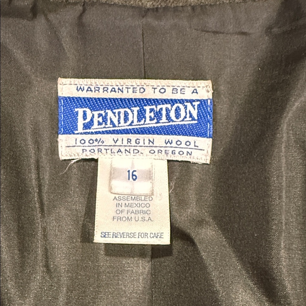 Pendleton Olive Green Women's 100% Wool Blazer - Picture 2 of 7